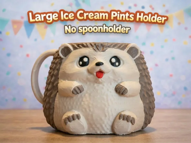 Hedgehog Ice Cream Pints Holder No Spoonholder