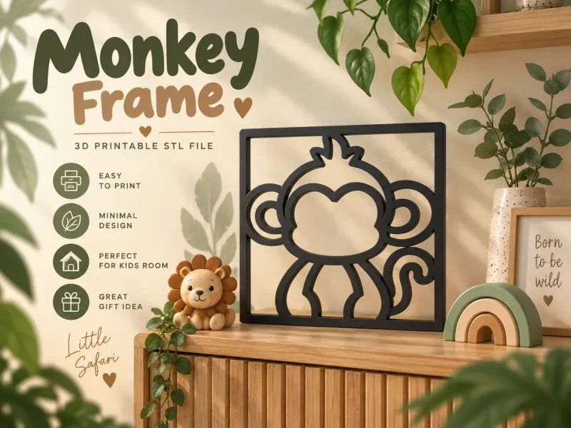 Cadre Singe – Décoration murale enfant