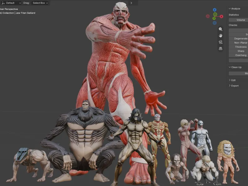 Attack on Titan - Titan Model Statue or Miniature Set