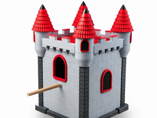 Super cute castle-shaped birdhouse in XXL