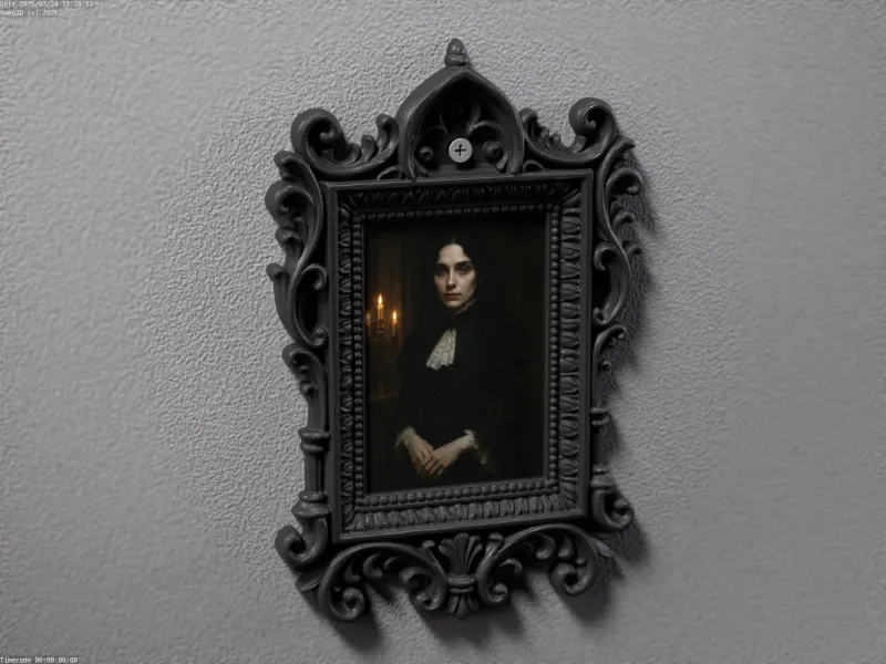 Moldura de retrato gótica vitoriana