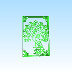 wallart art deco style peacock