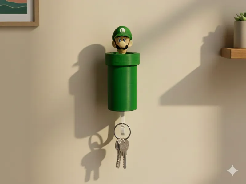 SUPER MARIO PIPE COLGADOR DE LLAVES - LUIGI