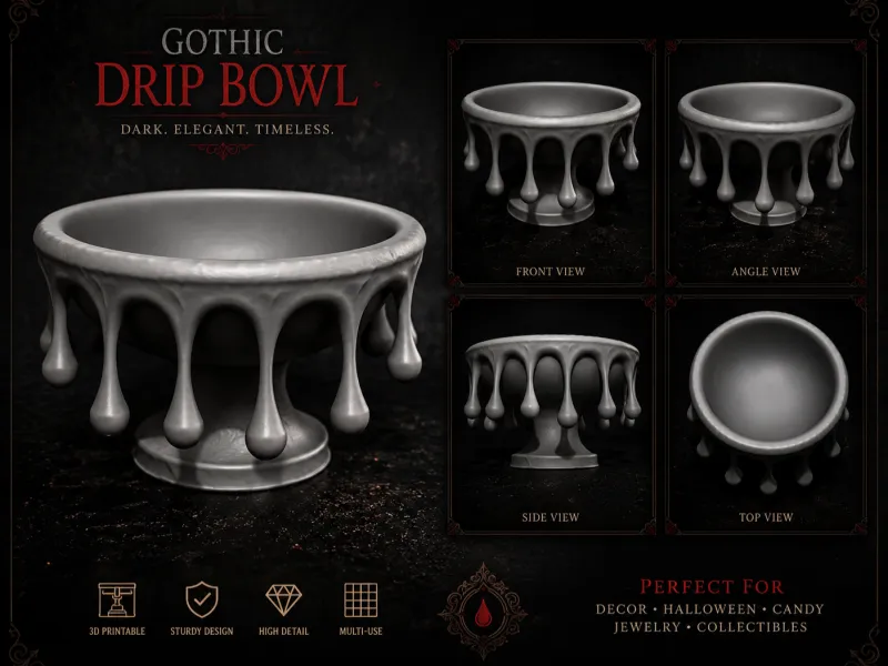 Blood Drip Gothic Bowl