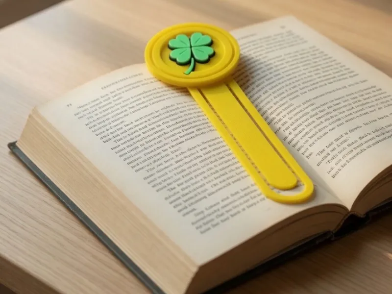 Segnalibro Quadrifoglio Stampato in 3D - Clip Portafortuna per Lettori