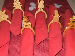 Christmas Napkin Ring Holder Set of 12