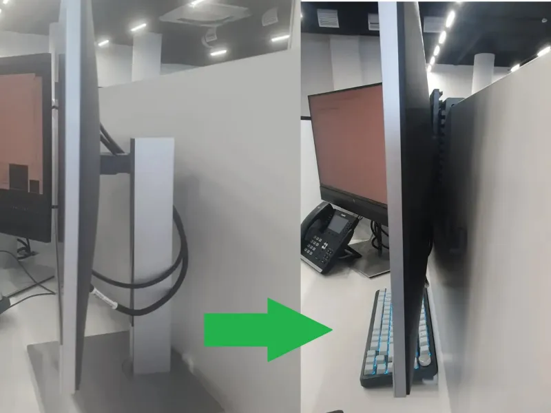 Suporte para monitor de 24" para divisória de escritório