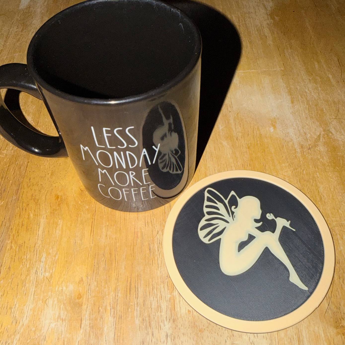 3D Printer Files | 3MF File | Fairy Rose Silhouette Coaster – Easy 2 ...