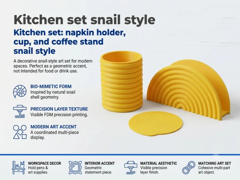 Snail Style Decor Set napkin holder, cup, and coffee stand