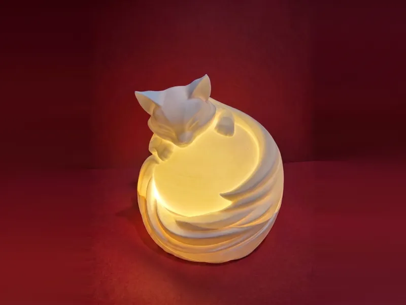 Sleeping Cat Moon Lamp 3D Print File | Cozy Night Light