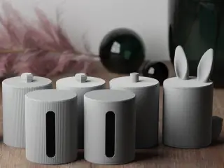 Cotton pad / Cotton swab storage cup sortiment