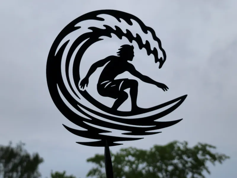 Surfing Wave 2D Wall Art
