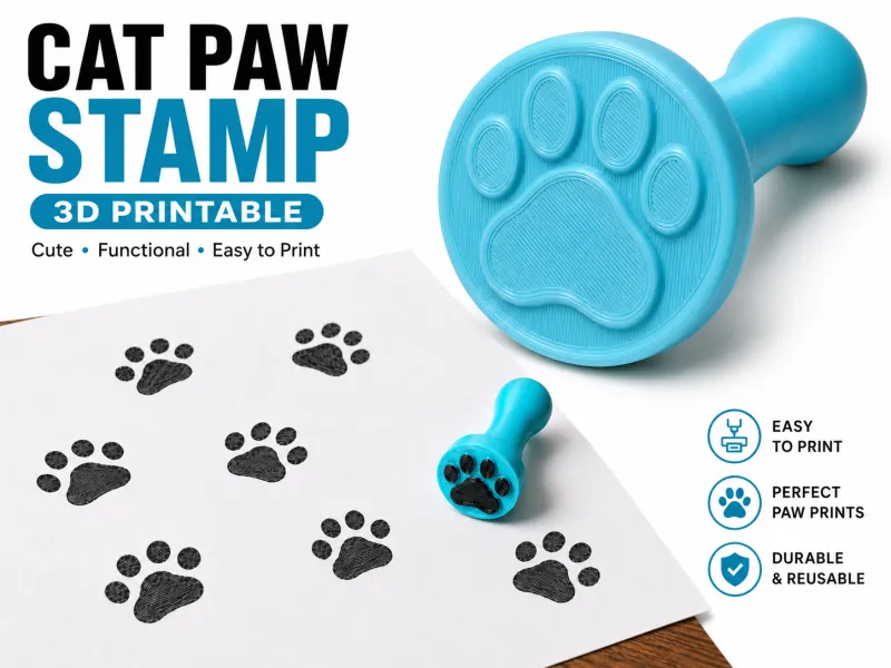 3D Printable Cat Paw Stamp
