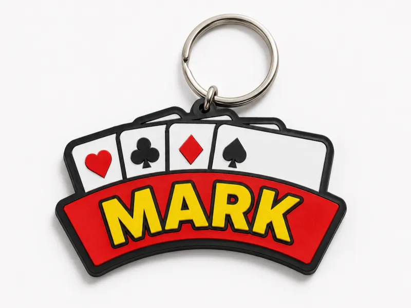 Mark's name tag with playing cards