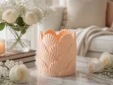 Peach Seashell Vase - Coastal Shell Decorative Vase-0