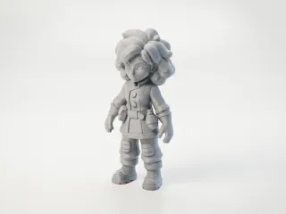 Cute Lady Traveller Chibi Figurine 3D Printable