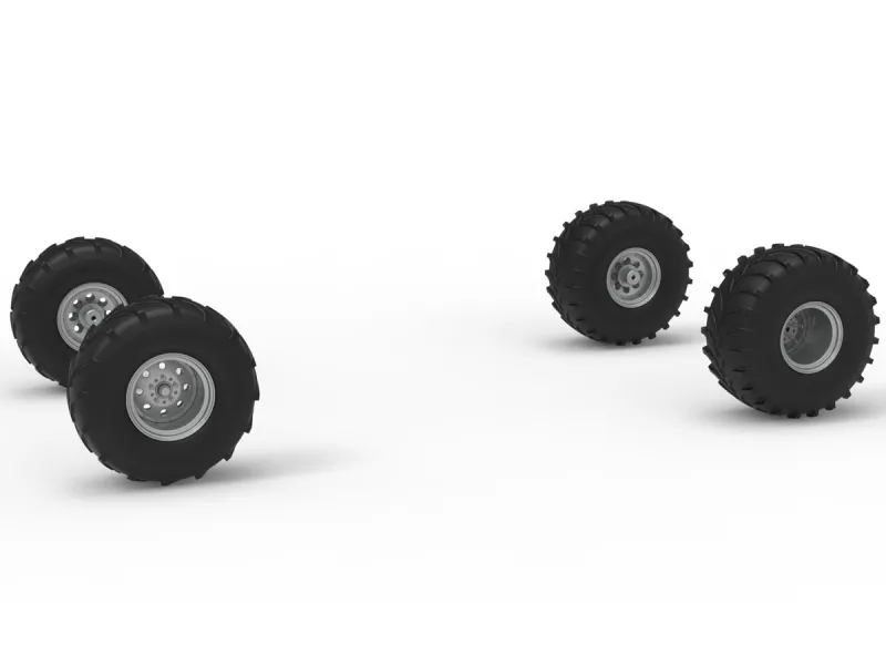 Wheel set of Mud dragster Version 3 Scale 1:25