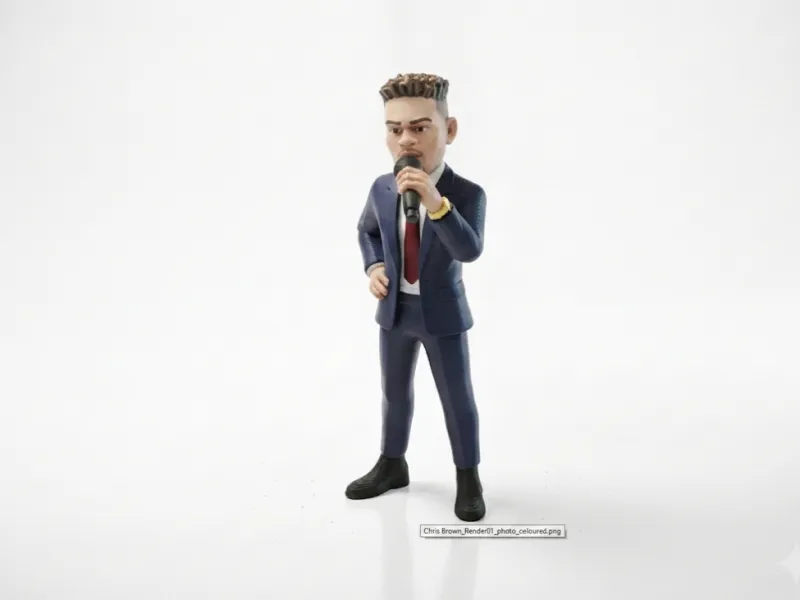 Estatueta de Chris Brown, Celebridade e Músico, para Impressão 3D