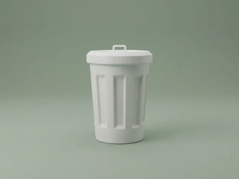 Classic Trash Can with Lid – Waste Bin Model
