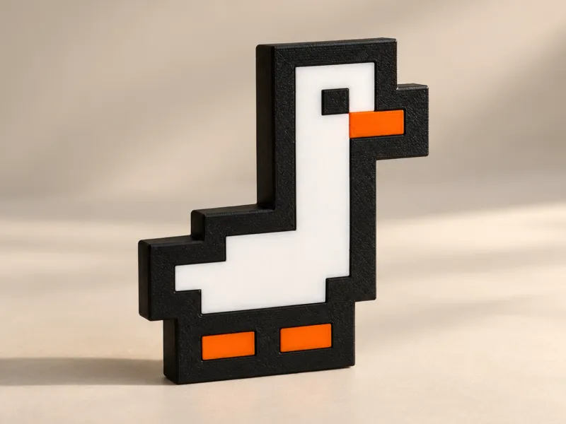 Pixel Goose | Minimalistisches 8-Bit-Schreibtischdekor | Wanddekor