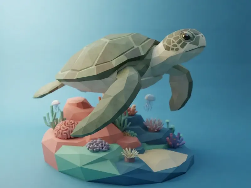 Low Poly Sea Turtle