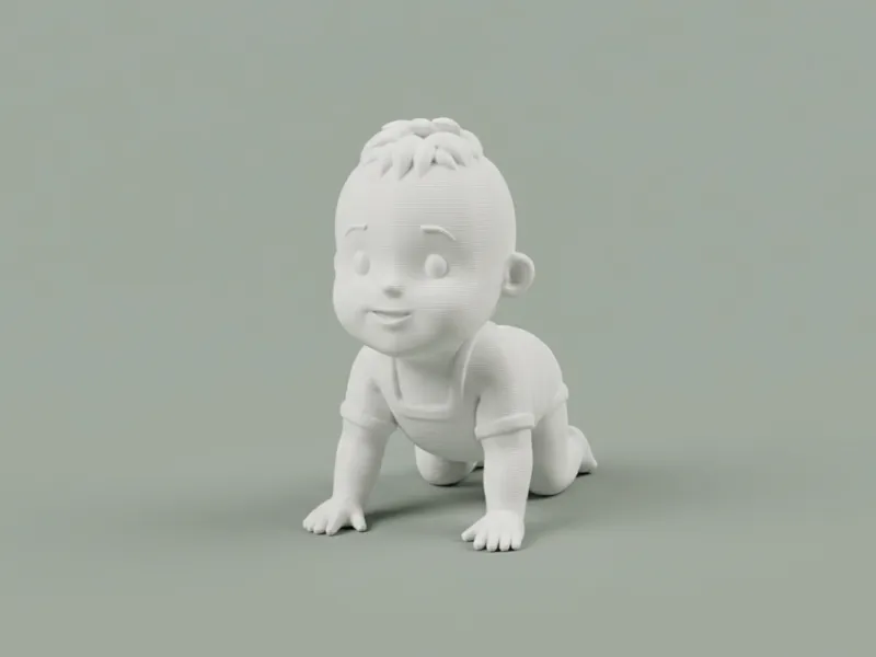 Bebeluș drăguț care se târăște – Figurină de bebeluș