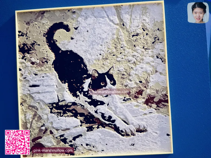 Cat Morning Stretch: 4 Color Hueforge 2D 3D Art