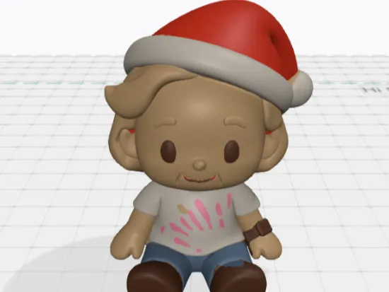 Mini Me (My Wife) - Christmas Stylized - Sitting Down