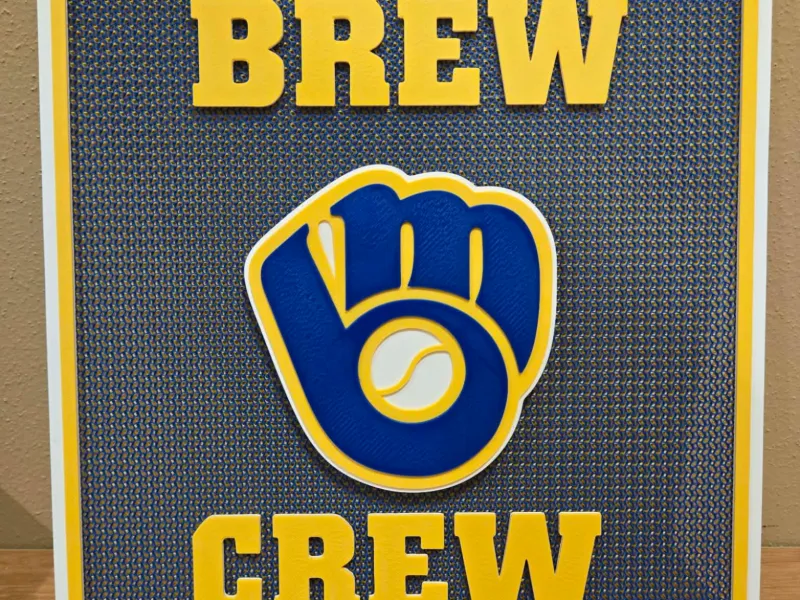 Milwaukee Brewers Brew Crew Mosaico de Preenchimento 3D