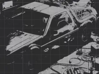 HueForge Delorian Fan Art B&W