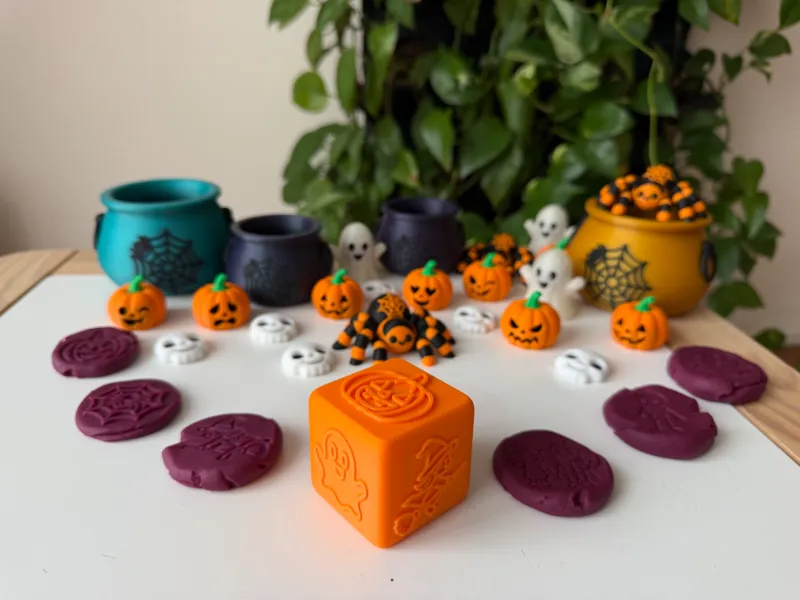Montessori Stamping Cube – Halloween