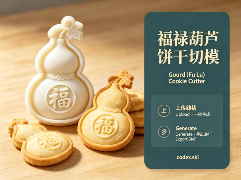 福禄葫芦クッキーカッター · Gourd Cookie Cutter