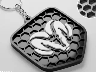Dodge honeycomb logo keychain