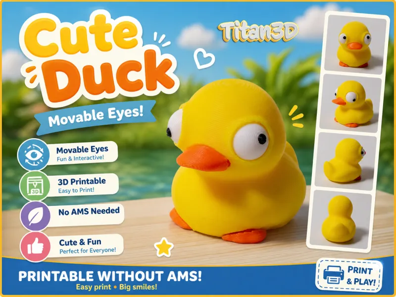 Cute Duck With Big Movable Eyes