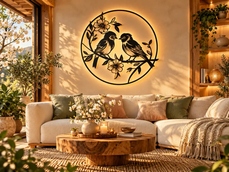 Wall Art Birds with Flowers