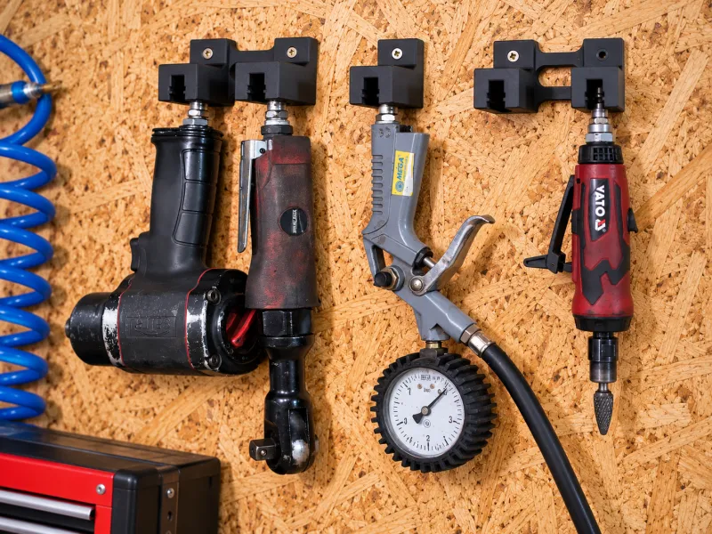 Suporte de Parede para Ferramentas Pneumáticas – Compressor de Ar