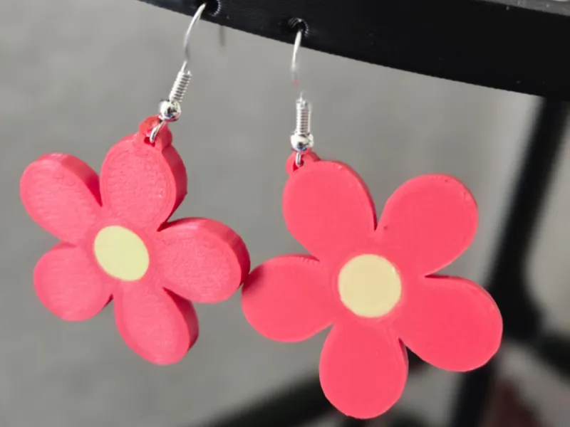 Two-tone flower earrings