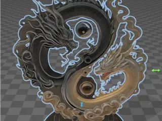 YIN YANG DRAGON LIGHT NIGHT STAND