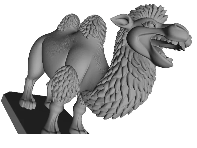 4443 Laughing Camel 3D Printed Full-Figure Statue  STL DND