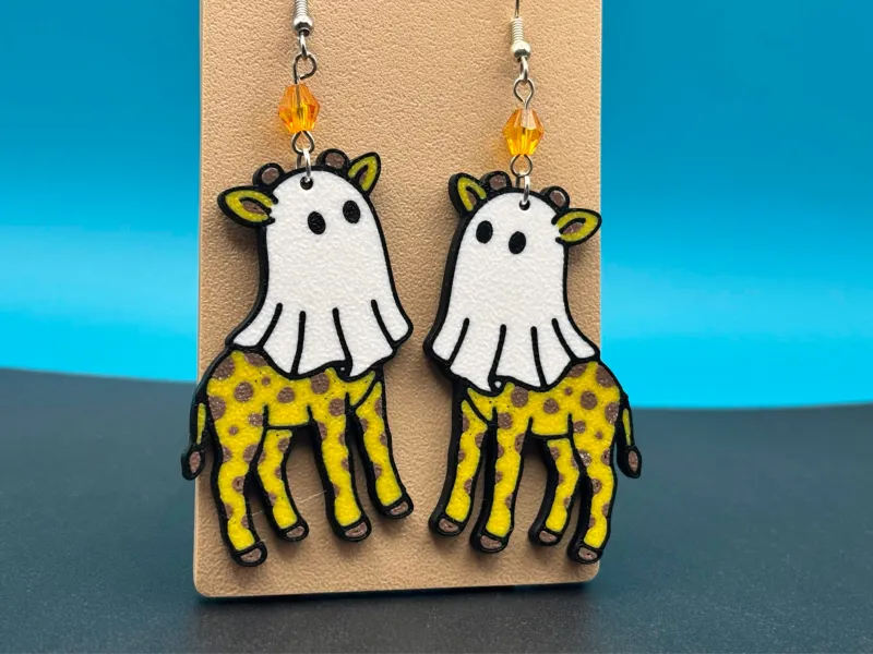 Giraffenspook Halloween Oorbellen | Snelle Print
