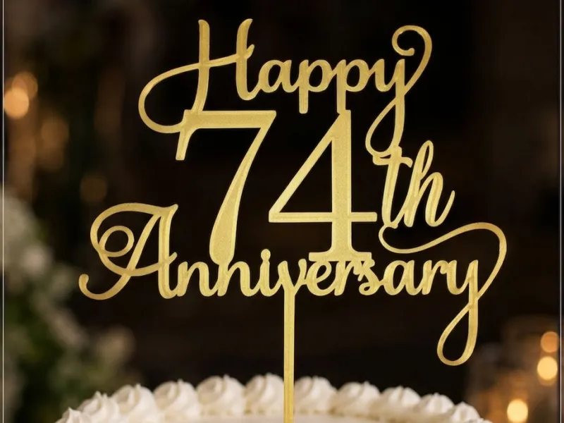 74th Anniversary Cake Topper