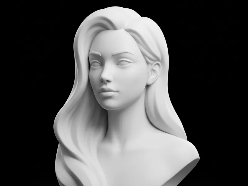 Elegant Stylized Girl Beauty Bust