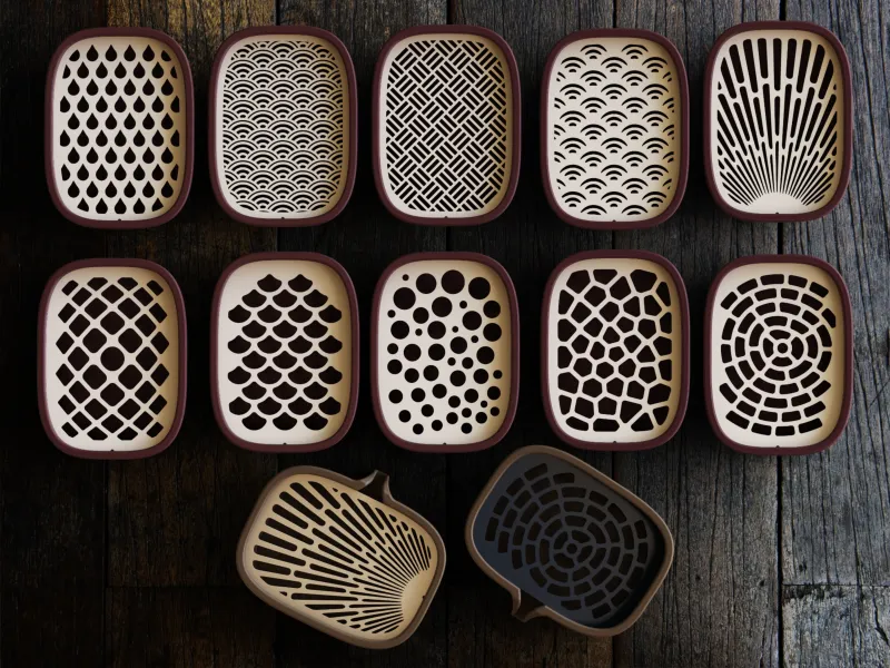 Geometric Soap Dish / Sponge Holder (Self-Draining)
