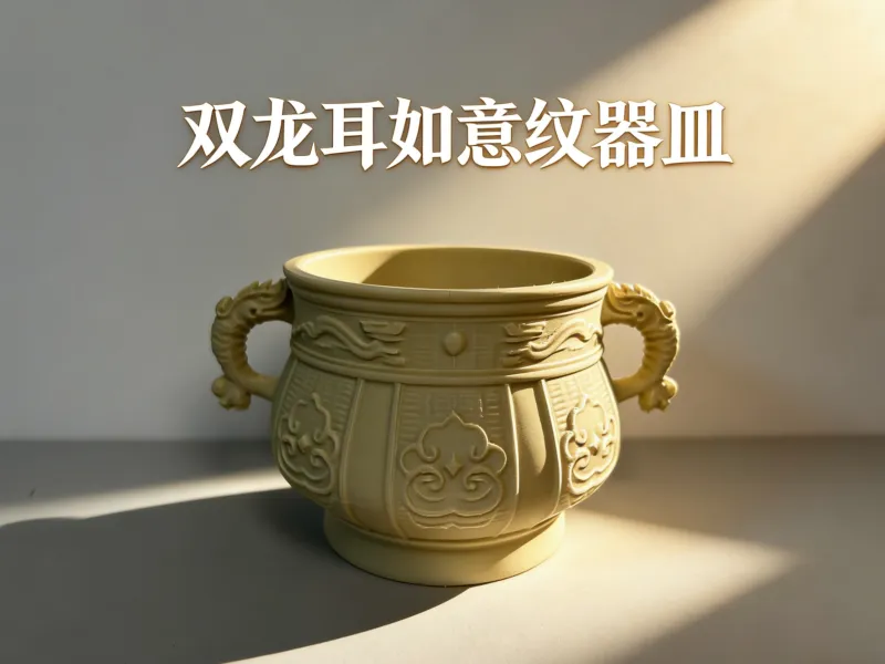复古双龙耳如意纹器皿
