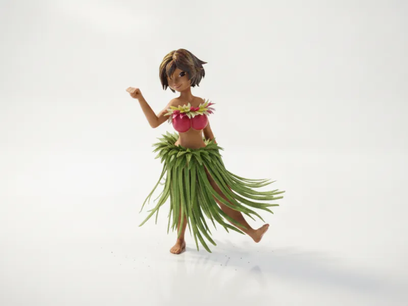 Hawaiianische Tänzerin Figurine Weibliche Figur 3D-druckbar