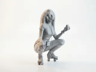 Roller Skating Girl Figurine Urban Sports 3D Printable