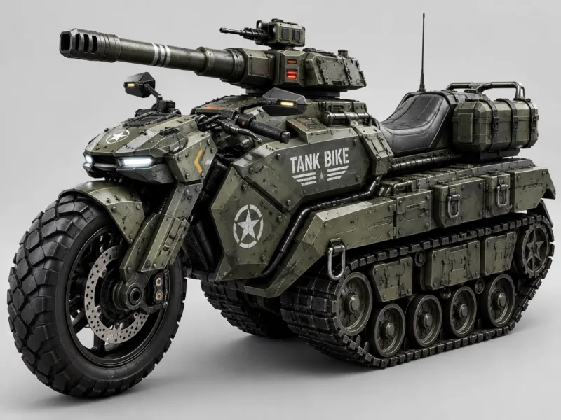 Futuristic Military Tank Bike