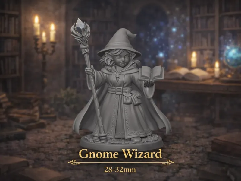 Female Gnome Wizard - DND miniature