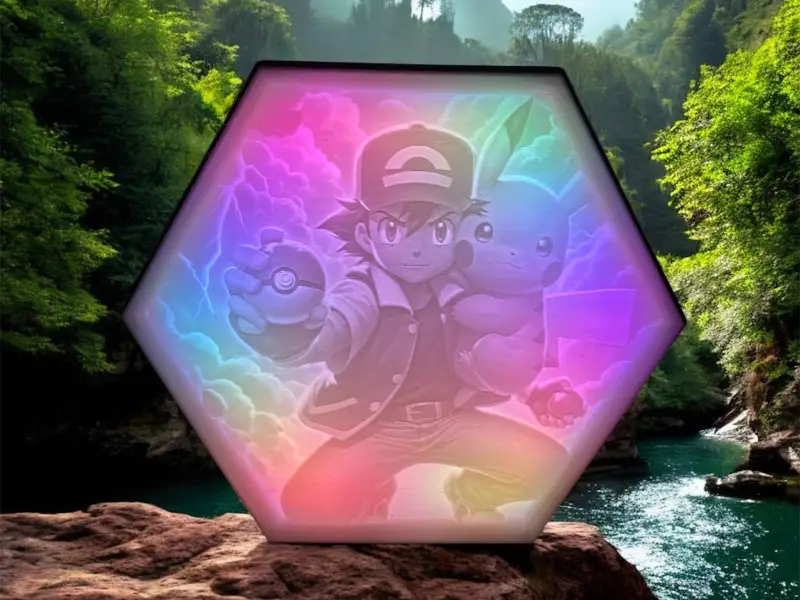Zeshoekige Lamp LED RGB - Pokemon 004