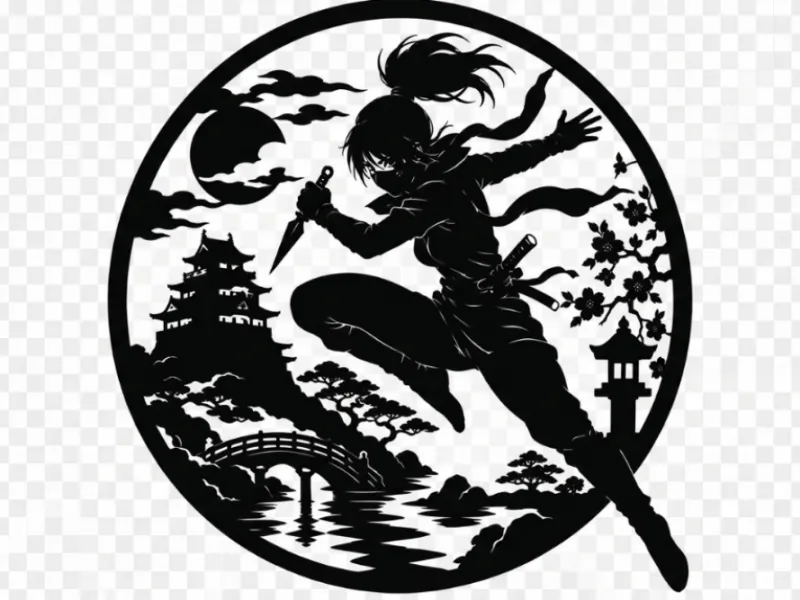 wallart 闇夜に駆けるくノ一